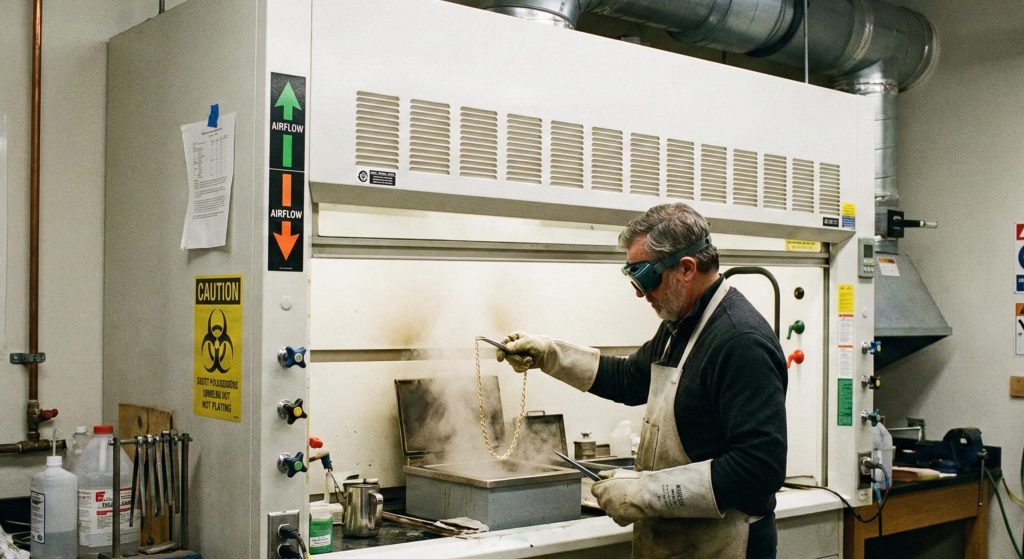 تجهیزات کارگاه آبکاری جواهرات؛ تهویه مناسب